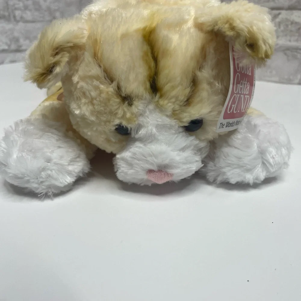 Gund Tabby The Cat Floppy Plush 16” NWT Rare Cream Fur Stuffed Animal Rare Lovey